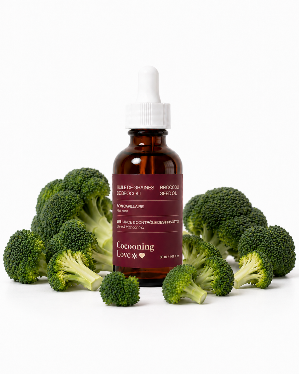 Huile de graines de Brocoli – Brillance & contrôle des frisottis pour cheveux ternes et indisciplinés x 3 (40%)