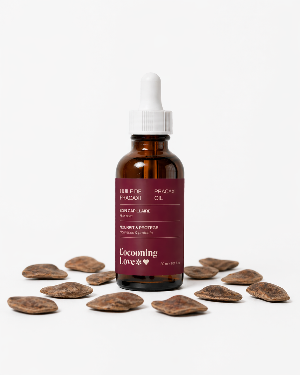 Huile de pracaxi – Nourrit & protège les cheveux secs, bouclés et abîmés x 3 (40%)