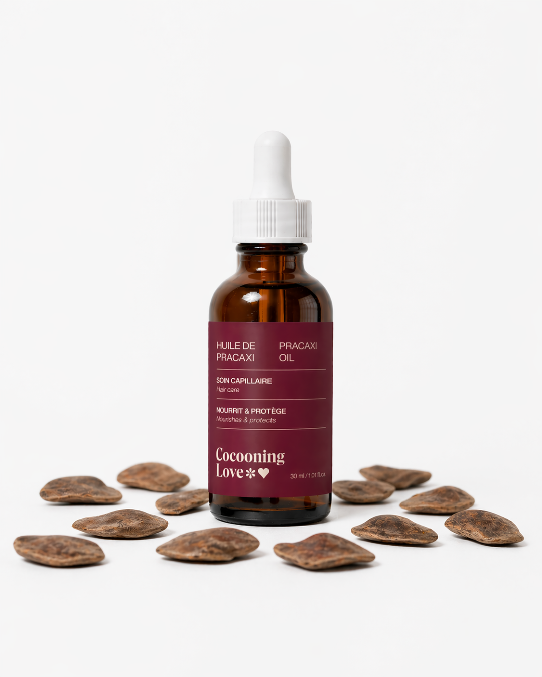 Huile de pracaxi – Nourrit & protège les cheveux secs, bouclés et abîmés x 3 (40%)