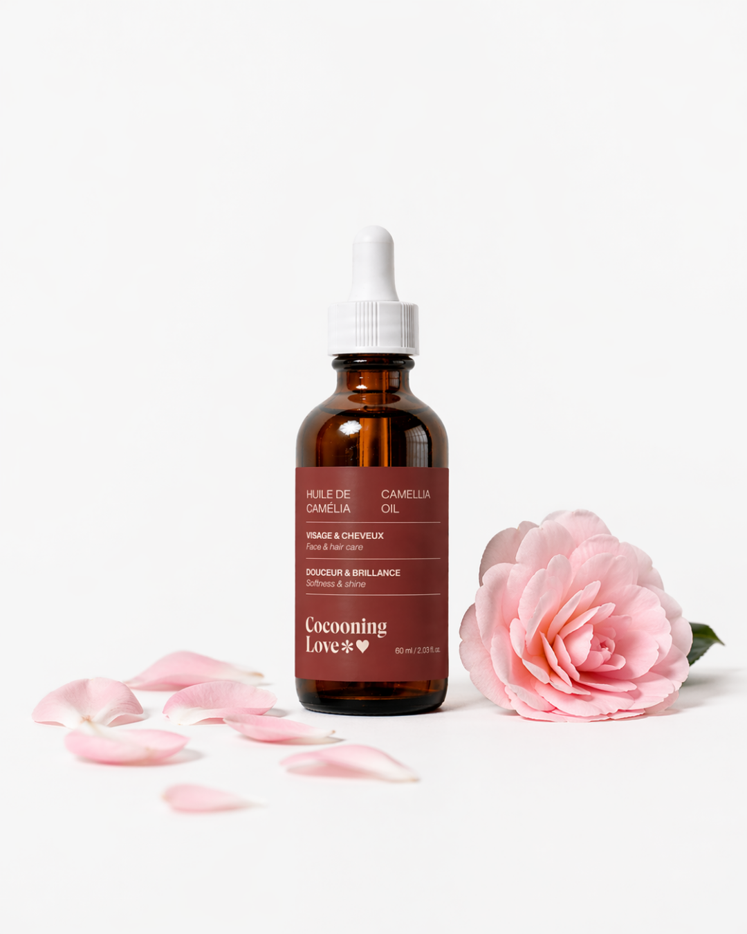 Huile de camélia – Douceur & fini soyeux pour peaux normales à mixtes et cheveux fins x 3 (40%)