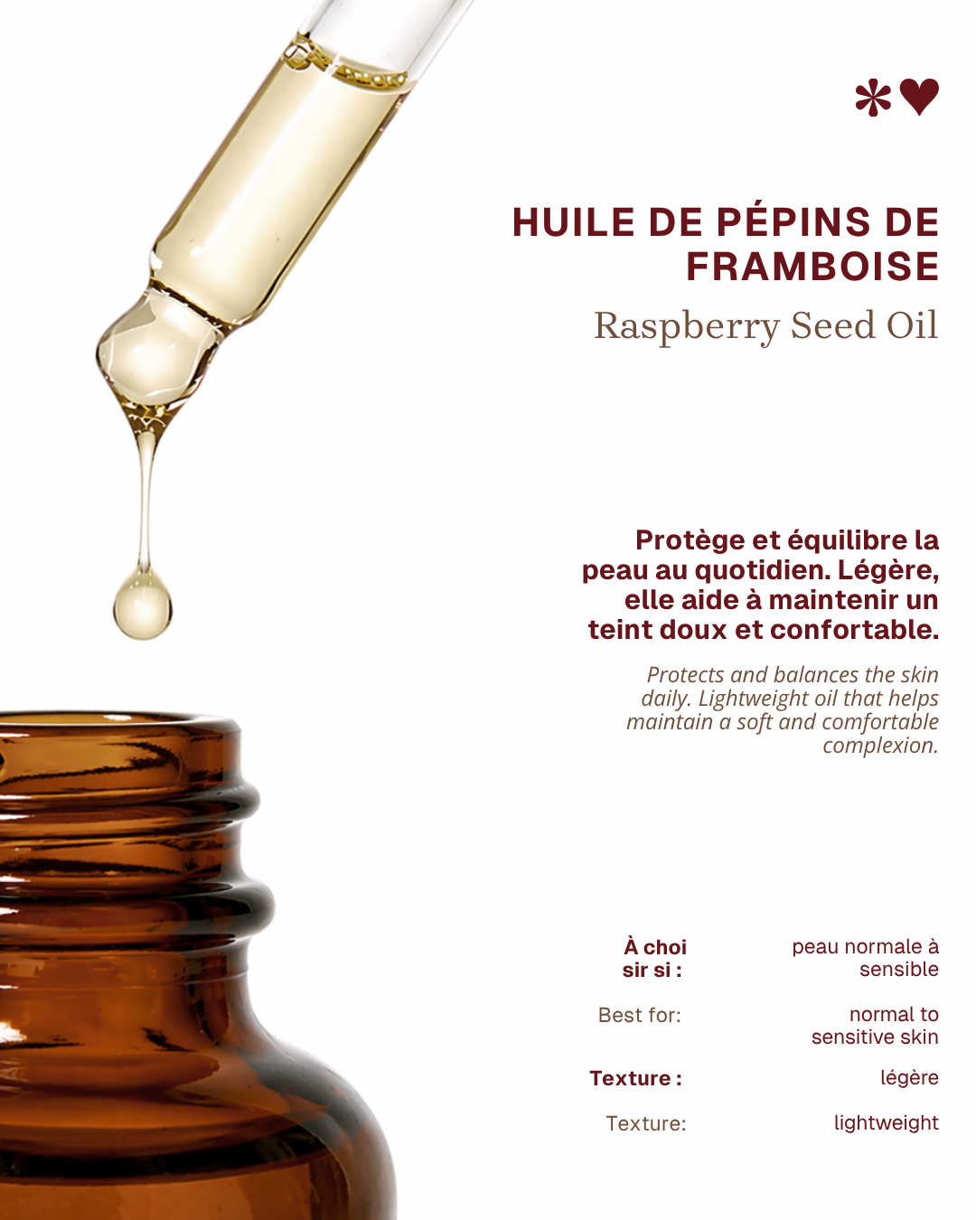 Huile de Pépins de Framboise – Éclat & confort pour peaux normales à sensibles x 3 (40%)