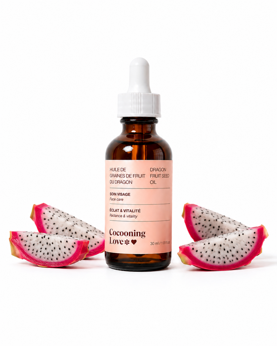 Huile de graines de Fruit du Dragon – Éclat & vitalité pour peaux ternes et fatiguées x 3 (40%)